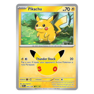 Pokémon TCG: Pikachu 023/128 01/30 (30th Celebration) — NM