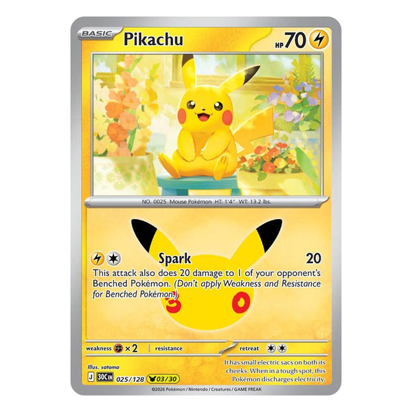 Pokémon TCG: Pikachu 025/128 03/30 (30th Celebration) – NM
