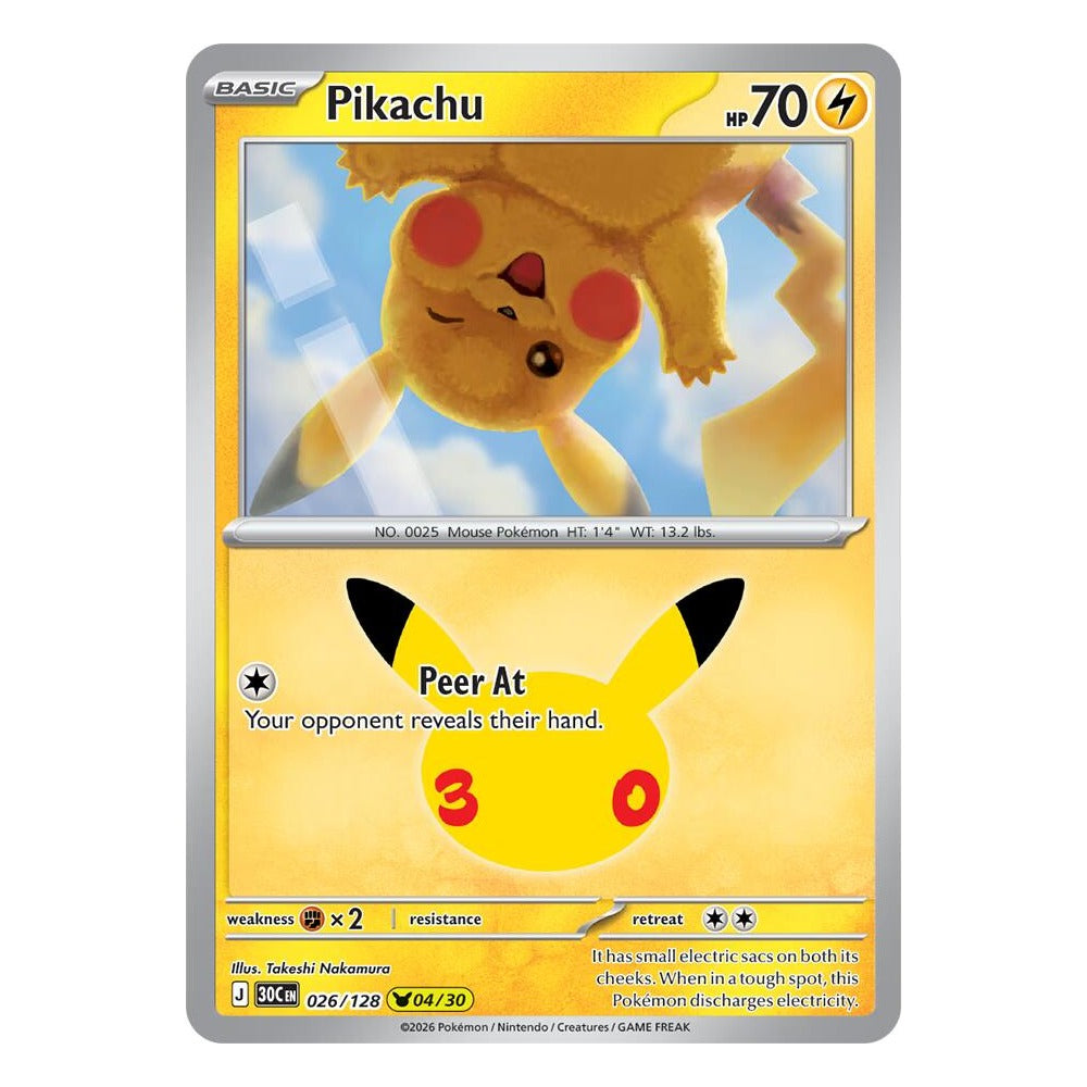 Pokémon TCG: Pikachu 026/128 04/30 (30th Celebration) – NM