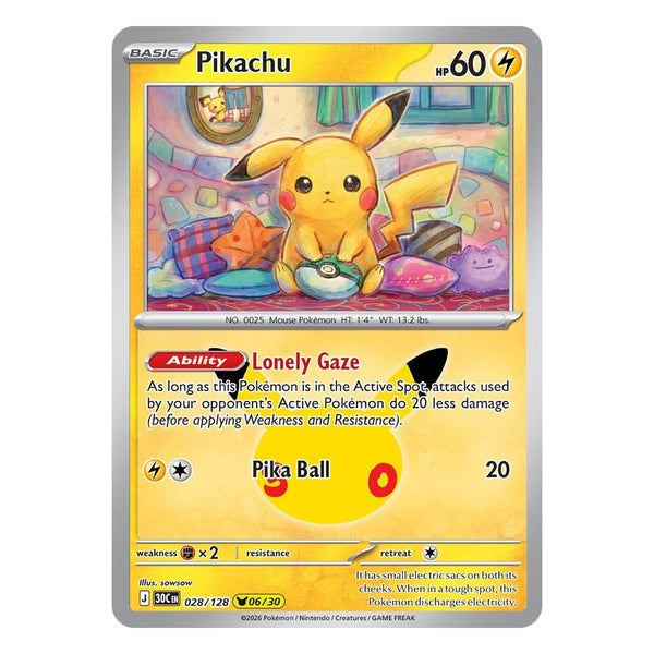 Pokémon TCG: Pikachu 028/128 06/30 (30th Celebration) — NM