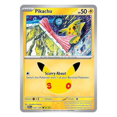 Pokémon TCG: Pikachu 032/128 10/30 (30th Celebration) — NM