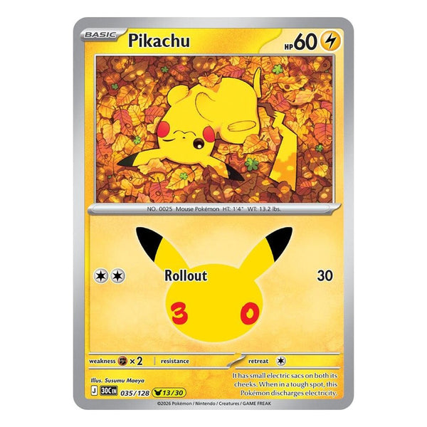 Pokémon TCG: Pikachu 035/128 13/30 (30th Celebration) — NM