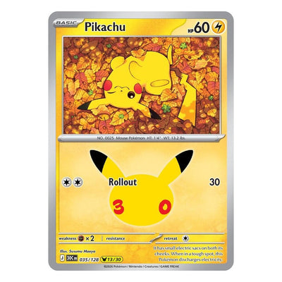 Pokémon TCG: Pikachu 035/128 13/30 (30th Celebration) — NM