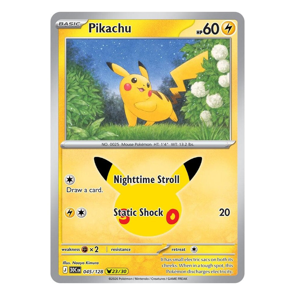Pokémon TCG: Pikachu 045/128 23/30 (30th Celebration) — NM