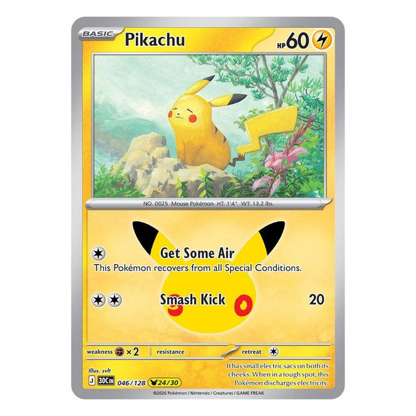 Pokémon TCG: Pikachu 046/128 24/30 (30th Celebration) – NM