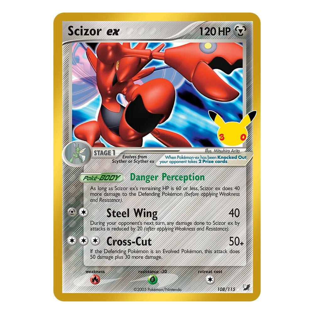 Pokémon TCG: Scizor ex 108/115 Classic Collection (30th Celebration) — NM