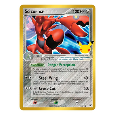 Pokémon TCG: Scizor ex 108/115 Classic Collection (30th Celebration) — NM