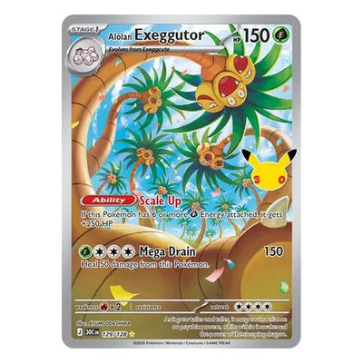 Pokémon TCG: Alolan Exeggutor 129/128 Illustration Rare (30th Celebration) — NM
