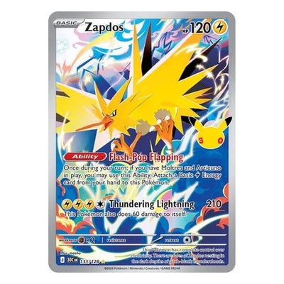 Pokémon TCG: Zapdos 133/128 Illustration Rare (30th Celebration) – NM