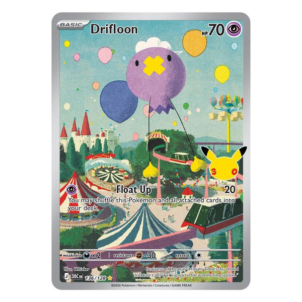 Pokémon TCG: Drifloon 136/128 Illustration Rare (30th Celebration) — NM