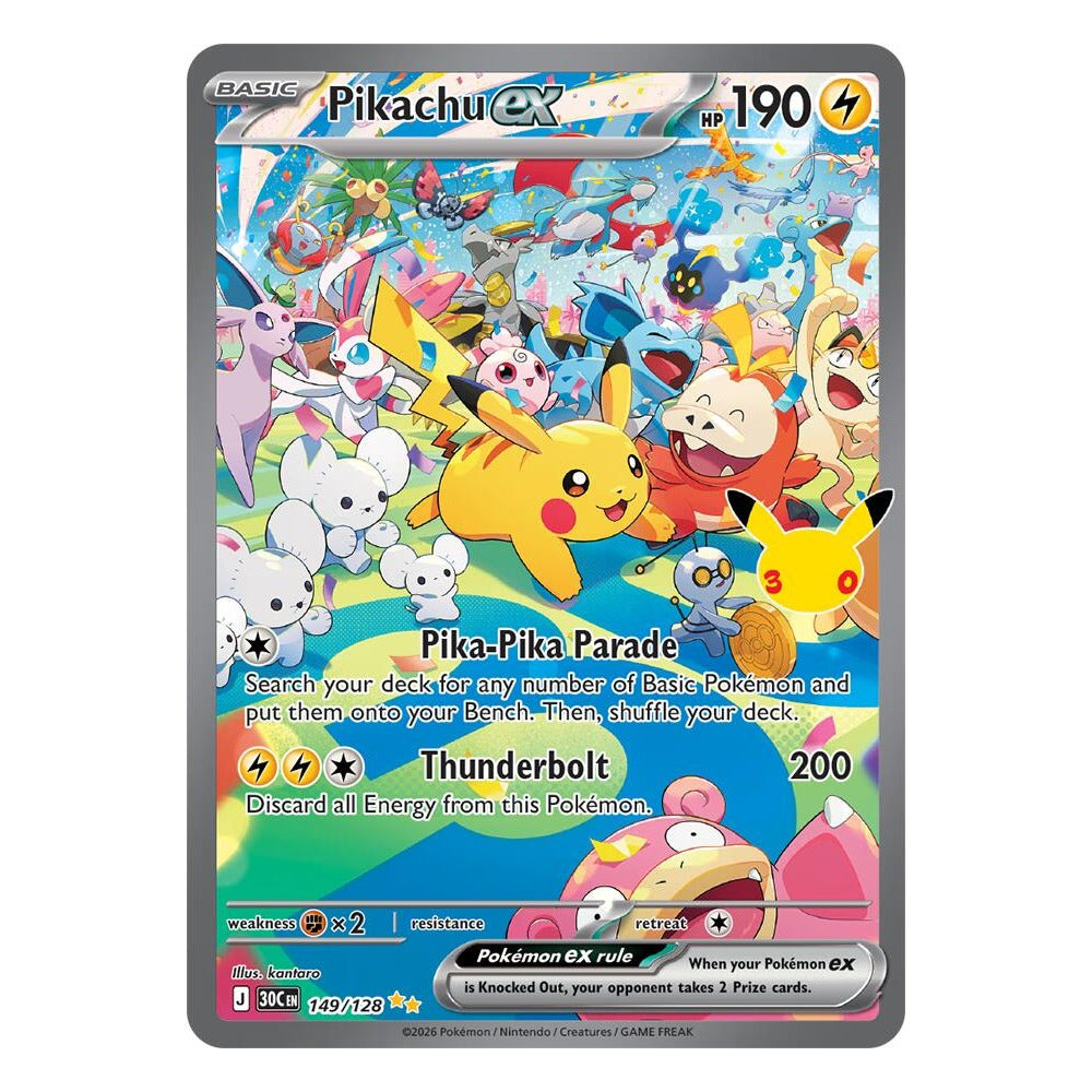 Pokémon TCG: Pikachu ex 149/128 Special Illustration Rare (30th Celebration) — NM