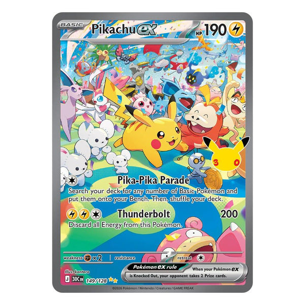 Pokémon TCG: Pikachu ex 149/128 Special Illustration Rare (30th Celebration) — NM