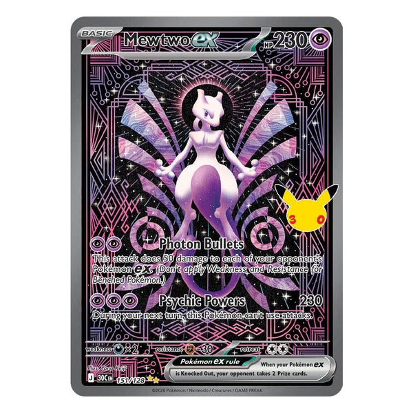 Pokémon TCG: Mewtwo ex 151/128 Special Illustration Rare (30th Celebration) – NM