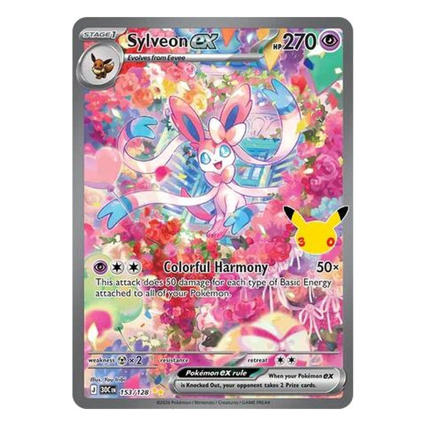 Pokémon TCG: Sylveon ex 153/128 Special Illustration Rare (30th Celebration) – NM