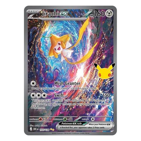 Pokémon TCG: Jirachi ex 155/128 Special Illustration Rare (30th Celebration) — NM