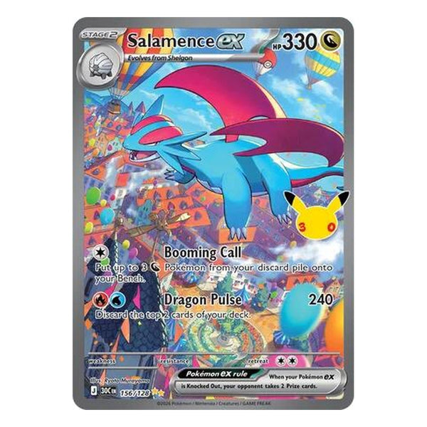 Pokémon TCG: Salamence ex 156/128 Special Illustration Rare (30th Celebration) – NM