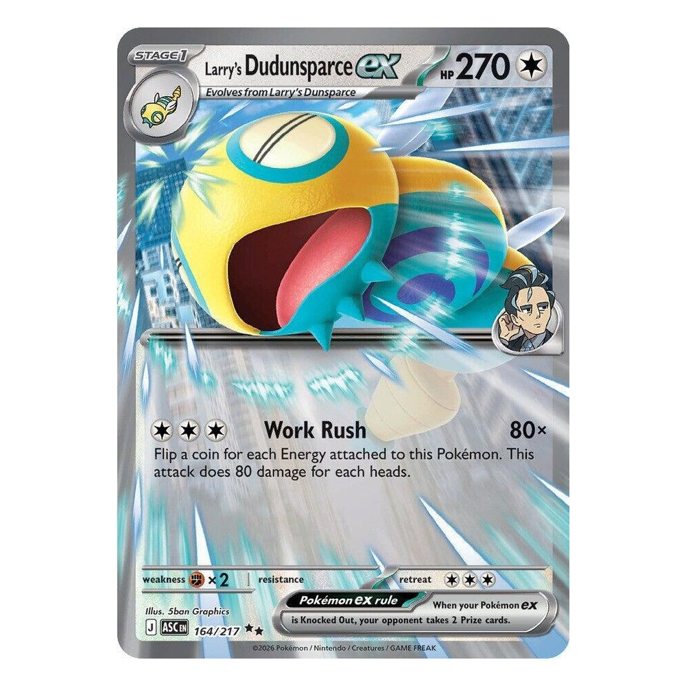 Pokémon TCG: Larry's Dudunsparce ex 164/217 Double Rare (Ascended Heroes) – NM
