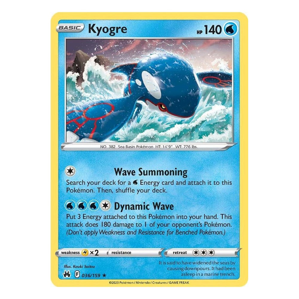Pokémon TCG: Kyogre 036/159 Holo Rare (Crown Zenith) – NM
