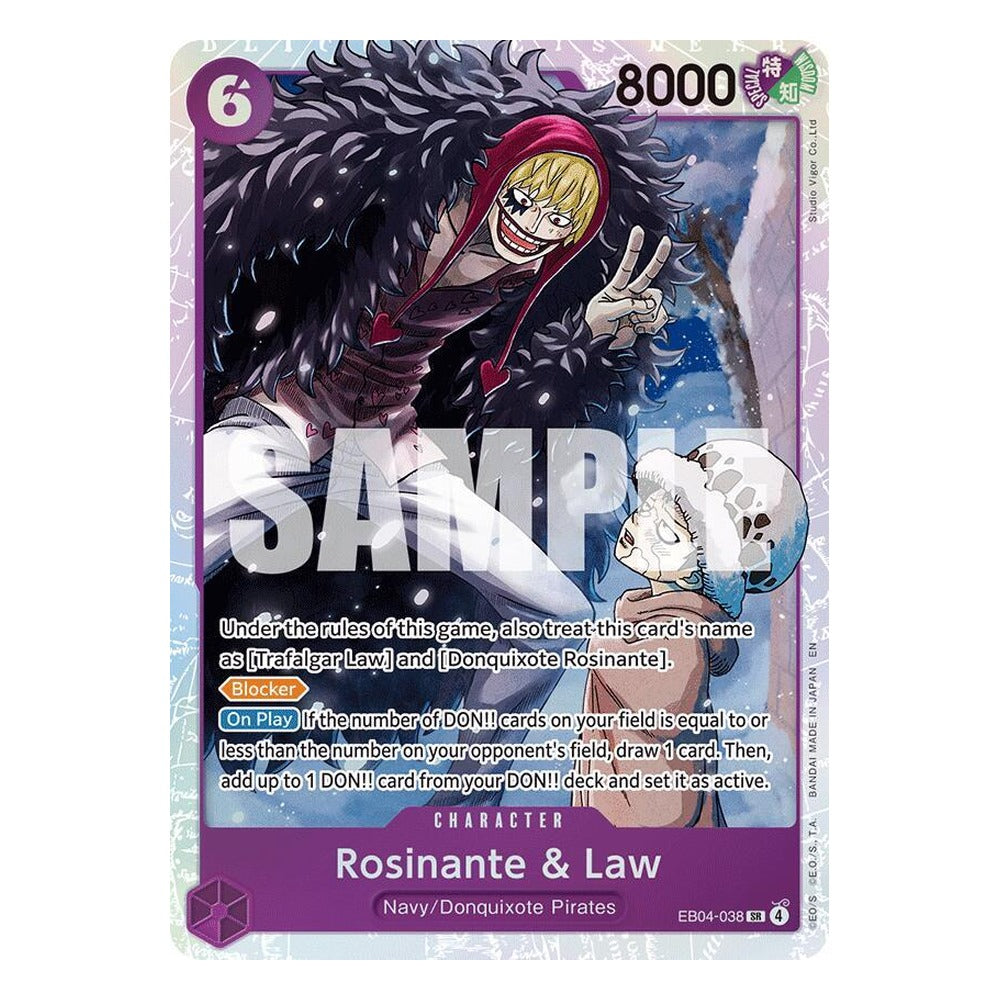 One Piece Card Game: Rosinante & Law EB04-038 Super Rare (The Azure Sea's Seven) – NM