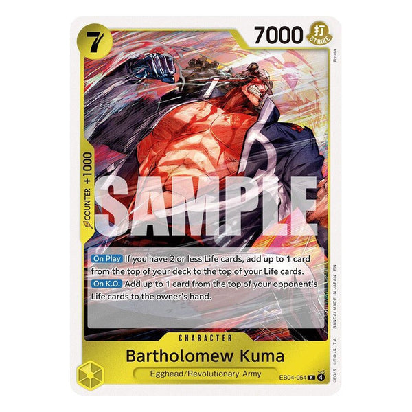 One Piece Card Game: Bartholomew Kuma EB04-054 Rare (Adventure on Kami's Island) – NM