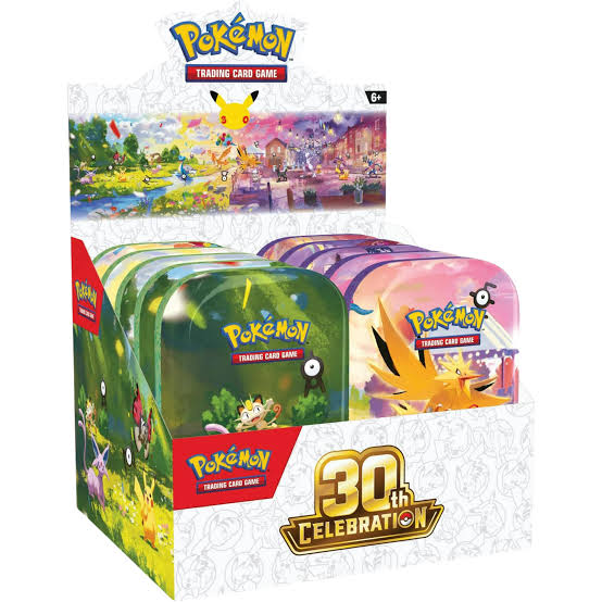 Pokémon TCG 30th Celebration Sealed Mini Tin Display of 10