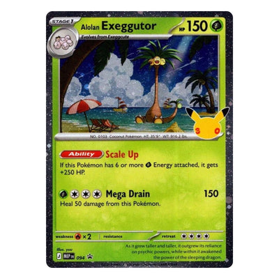 Pokémon TCG: Alolan Exeggutor 094 Promo (30th Celebration Promo) – NM
