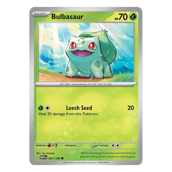 Pokémon TCG: Bulbasaur 001/165 Common (Scarlet & Violet 151) – NM
