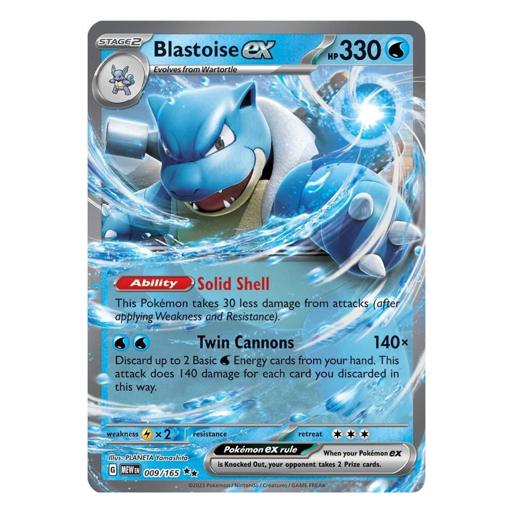 Pokémon TCG: Blastoise ex 009/165 Double Rare (Scarlet & Violet 151) – NM