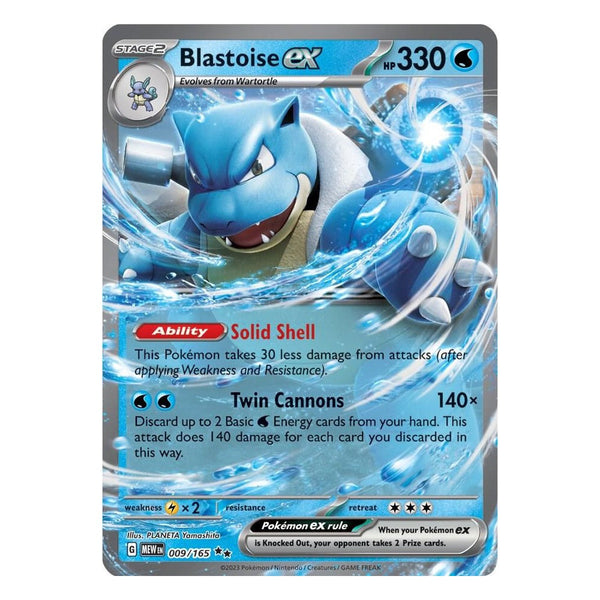 Pokémon TCG: Blastoise ex 009/165 Double Rare (Scarlet & Violet 151) – NM