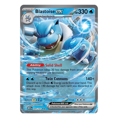 Pokémon TCG: Blastoise ex 009/165 Double Rare (Scarlet & Violet 151) – NM