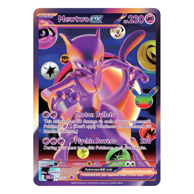 Pokémon TCG: Mewtwo ex 157/128 Futuristic Rare (30th Celebration) — NM