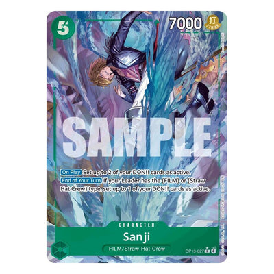 One Piece Card Game: Sanji OP13-027 Rare Alternate Art (Carrying On His Will) – NM