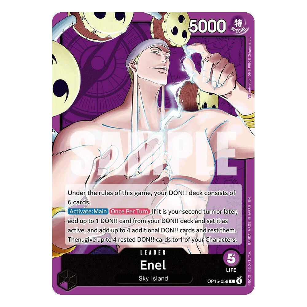 One Piece Card Game: Enel OP15-058 Leader (Adventure on Kami's Island) – NM