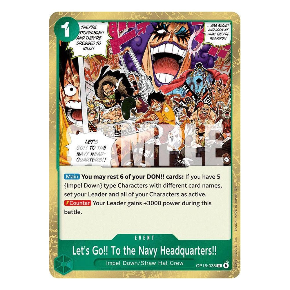 One Piece Card Game: Let's Go!! To the Navy Headquarters.. OP16-038 Rare (The Time of Battle) – NM