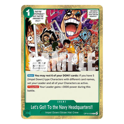 One Piece Card Game: Let's Go!! To the Navy Headquarters.. OP16-038 Rare (The Time of Battle) – NM