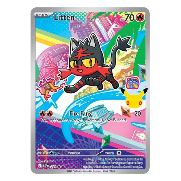 Pokémon TCG: Litten MEP 044 Promo (First Partner Illustration Collection) — PSA 9