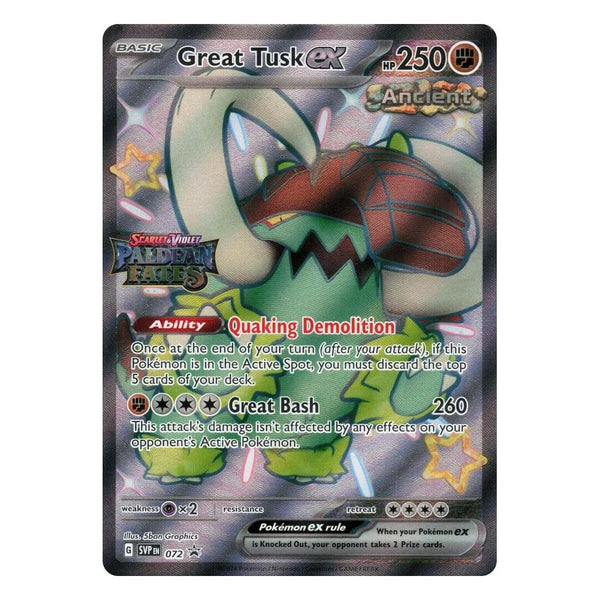 Pokémon TCG: Great Tusk ex 072 Promo (Paldean Fates Stamped Promo) – NM