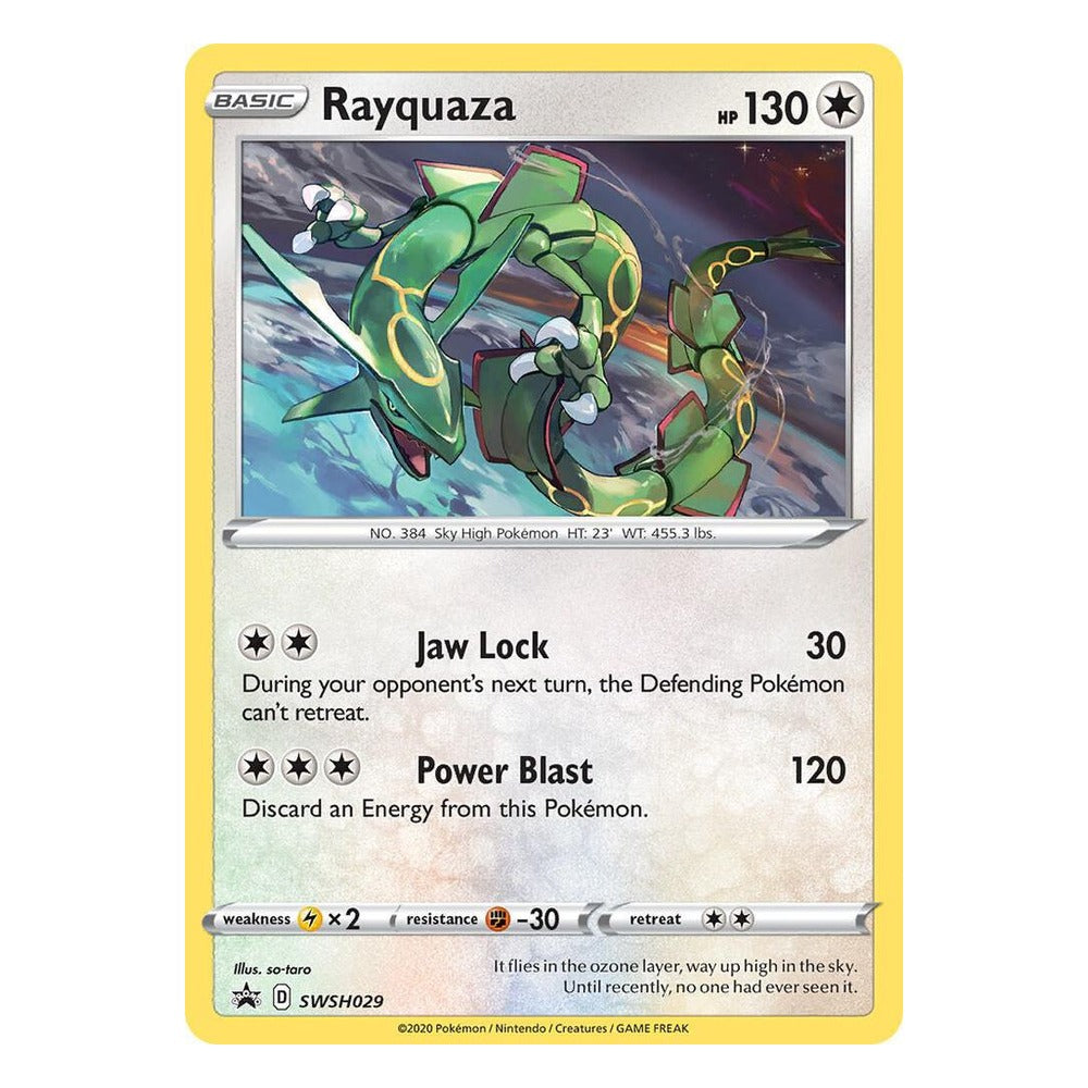 Pokémon TCG: Rayquaza SWSH029 Promo (Sword & Shield Black Star Promos) – NM