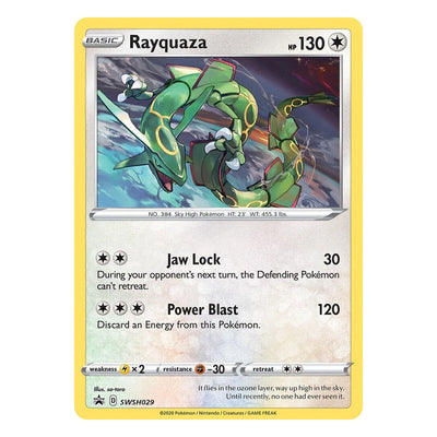 Pokémon TCG: Rayquaza SWSH029 Promo (Sword & Shield Black Star Promos) – NM
