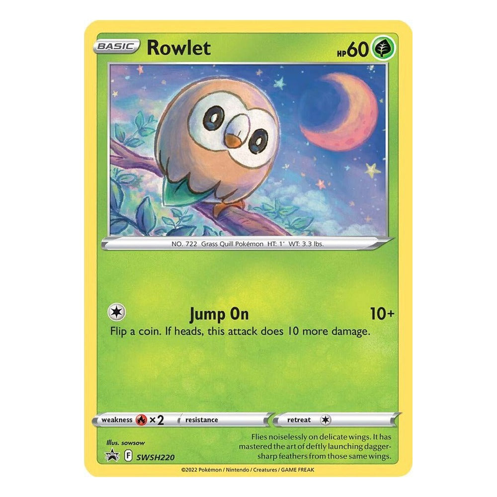 Pokémon TCG: Rowlet SWSH220 Promo (Sword & Shield Black Star Promos) – NM