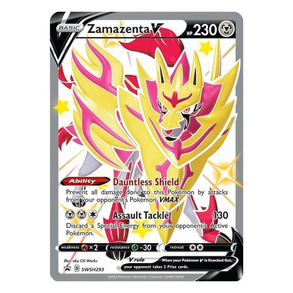 Pokémon TCG: Zamazenta V (Shiny) SWSH293 Promo (Sword & Shield Black Star Promos) – NM