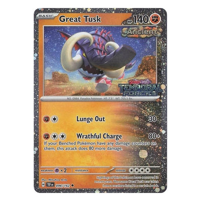 Pokémon TCG: Great Tusk 096/162 Promo (Temporal Forces Stamped Promo) – NM