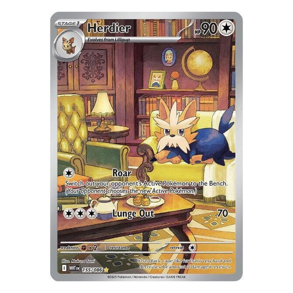Pokémon TCG: Herdier 155/086 Illustration Rare (White Flare) – NM