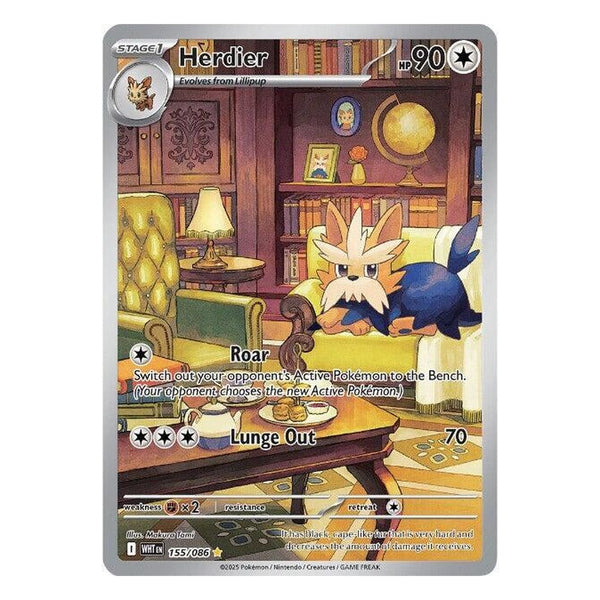 Pokémon TCG: Herdier 155/086 Illustration Rare (White Flare) – NM