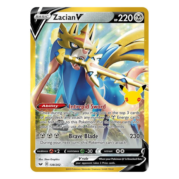 Pokémon TCG: Zacian V 138/202 Classic Collection (30th Celebration) — NM